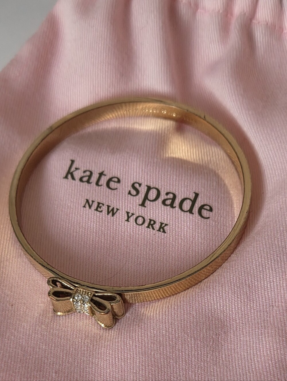kate spade New York Gold Bow Bangle Bracelet Dust Bag Included